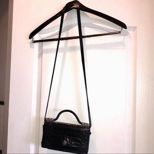 Brighton Black Crocodile Crossbody Clutch Purse